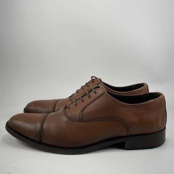 To Boot New York Brandon Captoe Oxford Mens Size 10.5 Brown Leather Dress - Picture 4 of 9